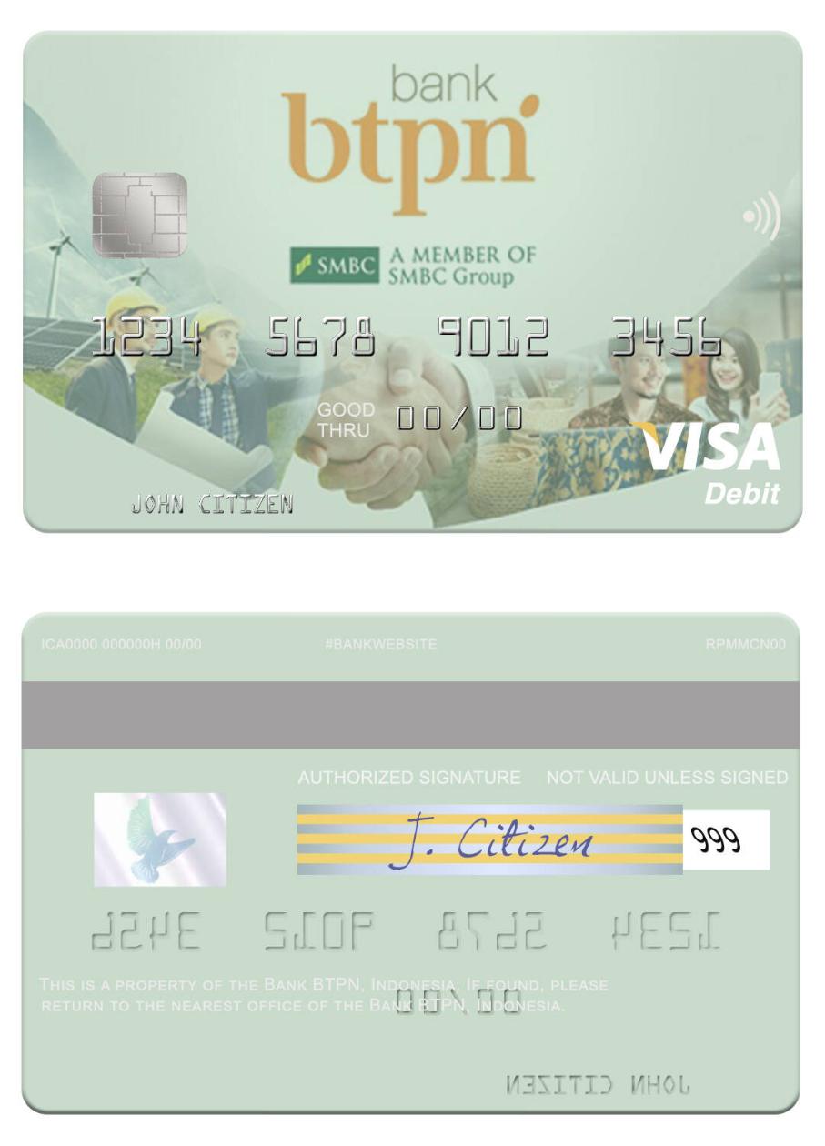 Indonesia Bank BTPN visa debit card